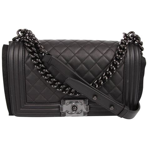 chanel so black chevron boy|Chanel boy original.